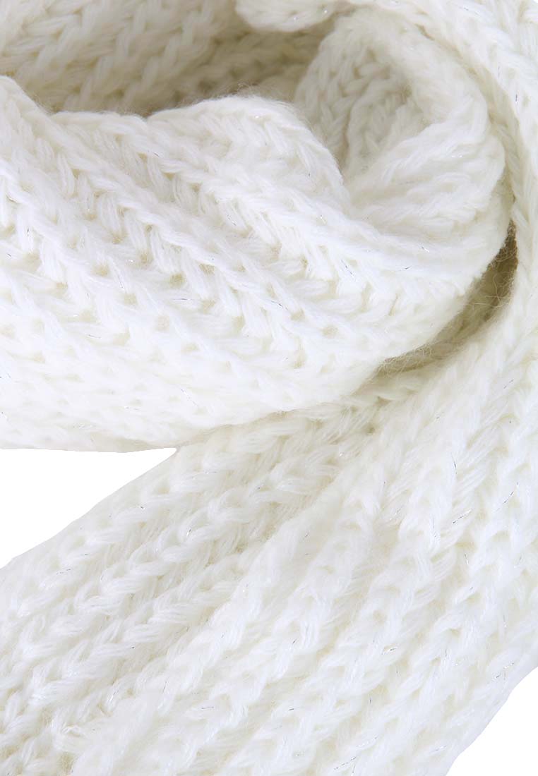 Белый шарф спицами