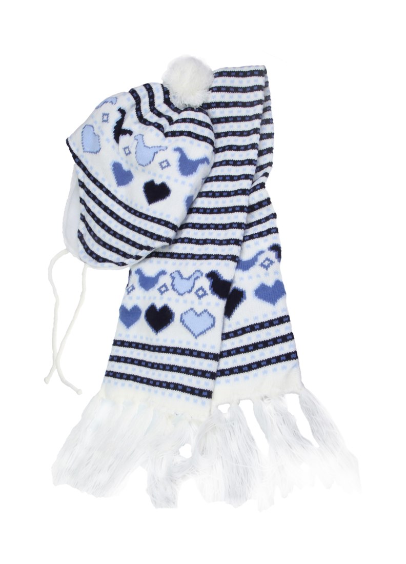 Набор шапка и шарф детский для девочек 22119938