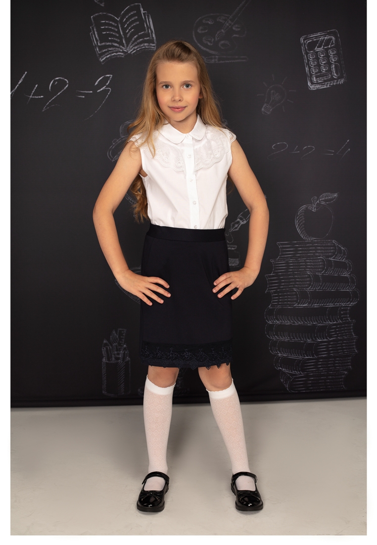 Блузка с коротким рукавом школьная для девочек 36107000 вид 2
