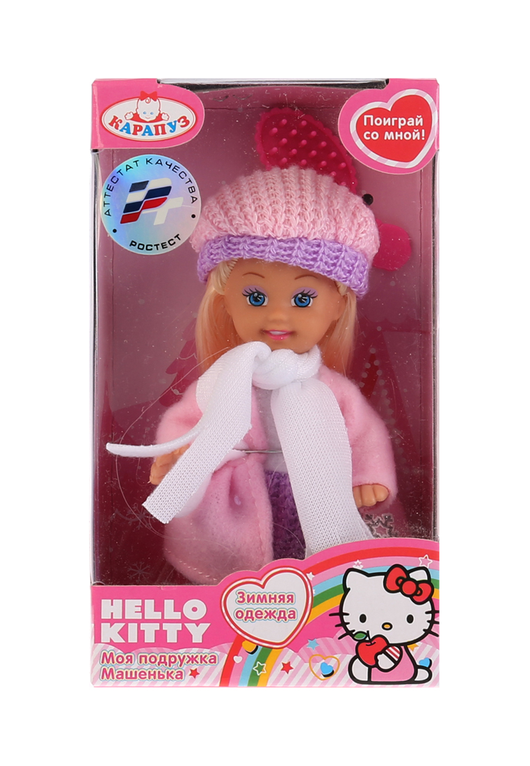 Кукла Карапуз Hello Kitty Машенька 12см тверд тело в зимней одежде 37006200 вид 6