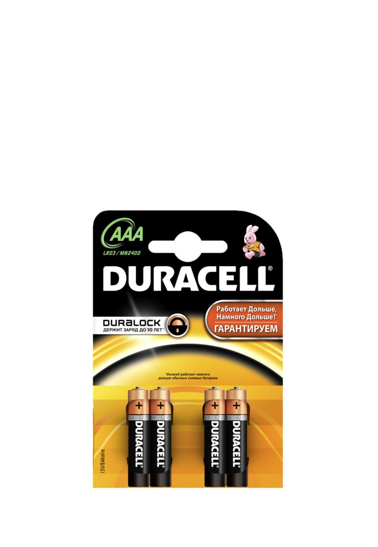 Батарейки алкалиновые DURACELL AAA (LR03) 4шт 43744499