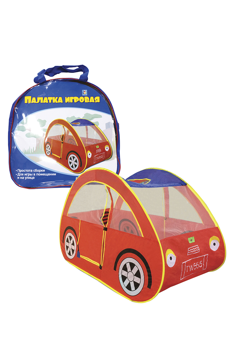 1toy детская игровая палатка-машинка 128х73х76 см, сумка 61405000
