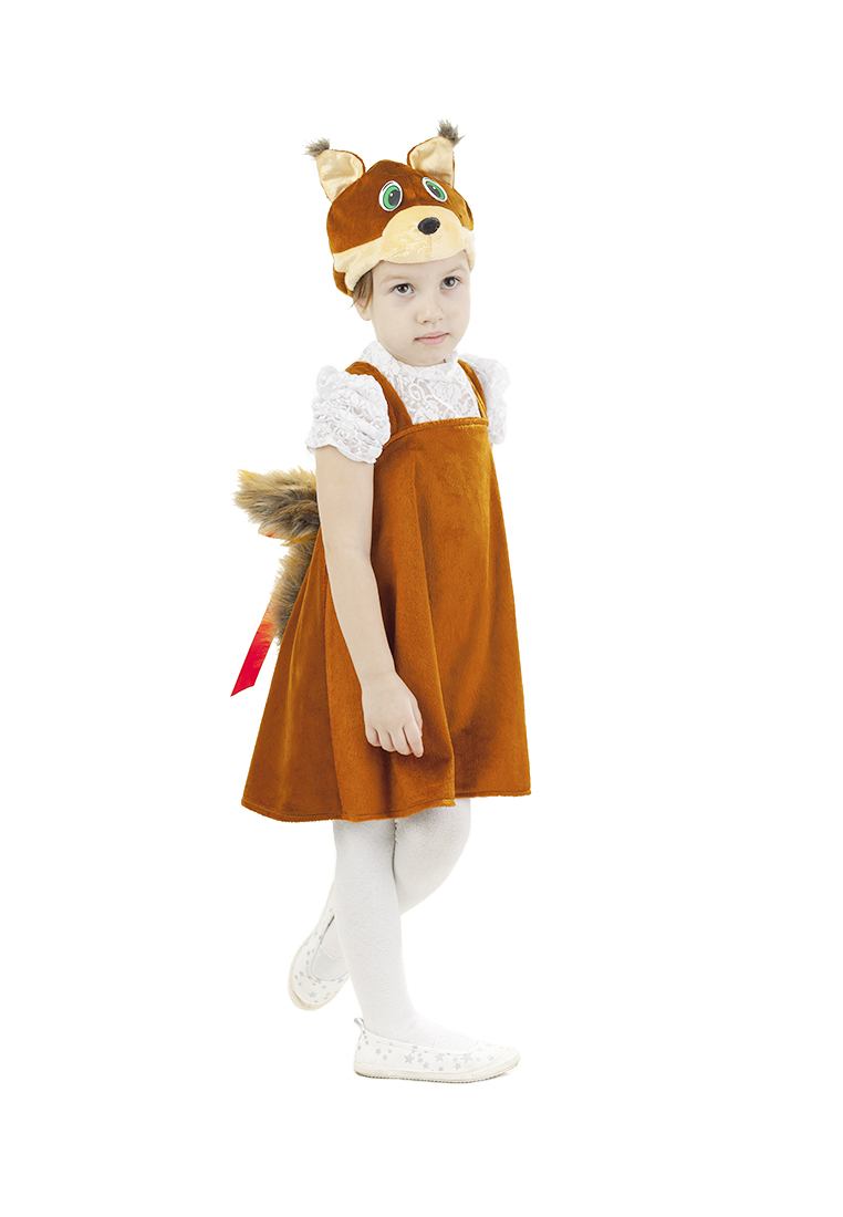 Карнавальный костюм Пуговка "Белка Кнопочка" (сарафан, шапка), р-р 110 70503030 вид 2