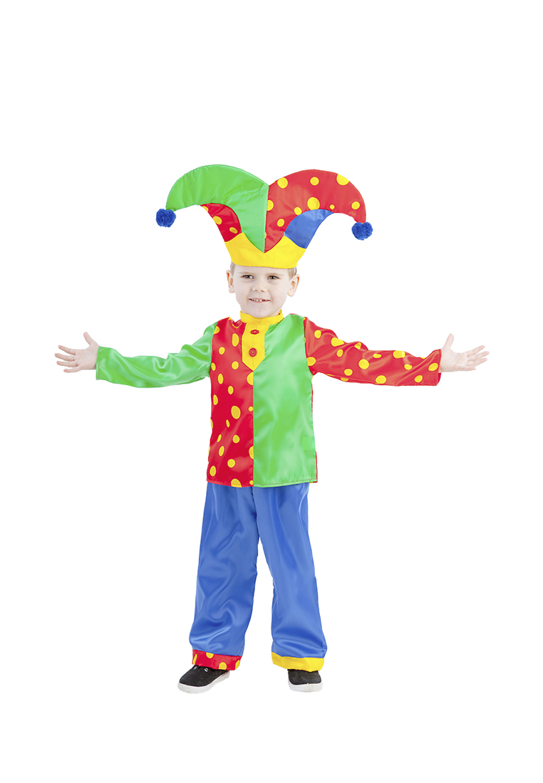 Карнавальный костюм "Скоморох Гороховый" (рубашка, брюки, колпак), р-р 104-52 72005050