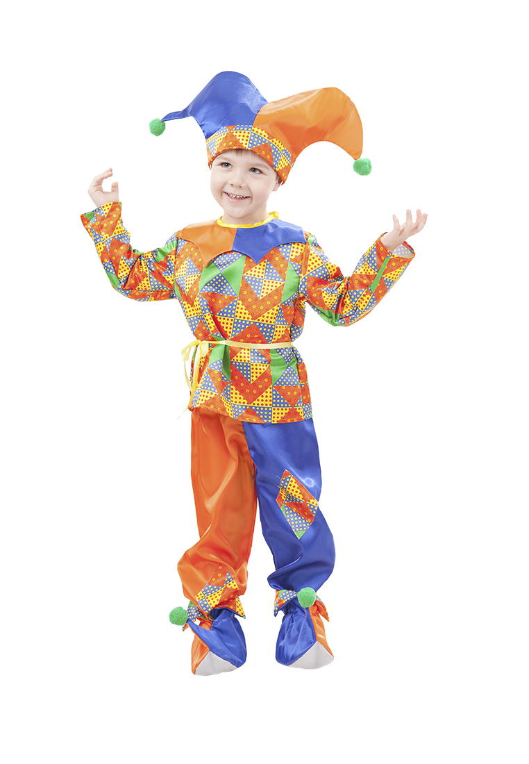 Карнавальный костюм "Петрушка" (рубашка с пясом, брюки, колпак, башмачки), р-р 110-56 72005150