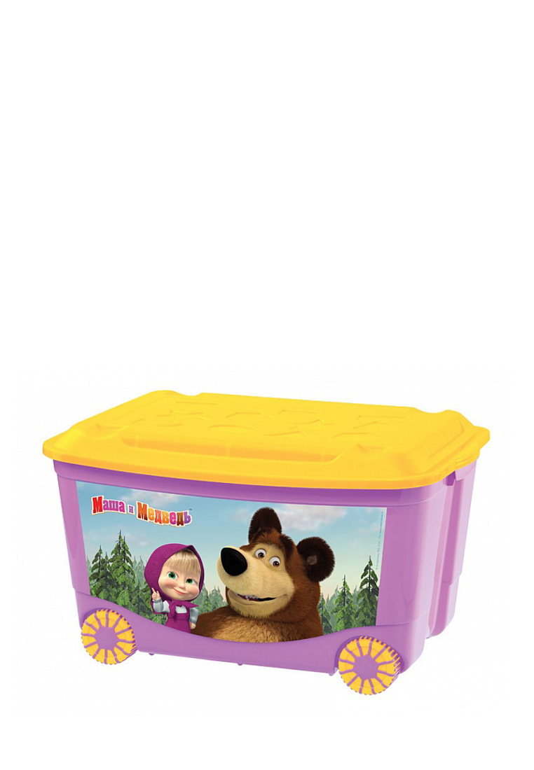 Ящик для игрушек с аппликацией на колесах 580*390*335 мм "Маша и медведь" в ассортименте 73000030 вид 3
