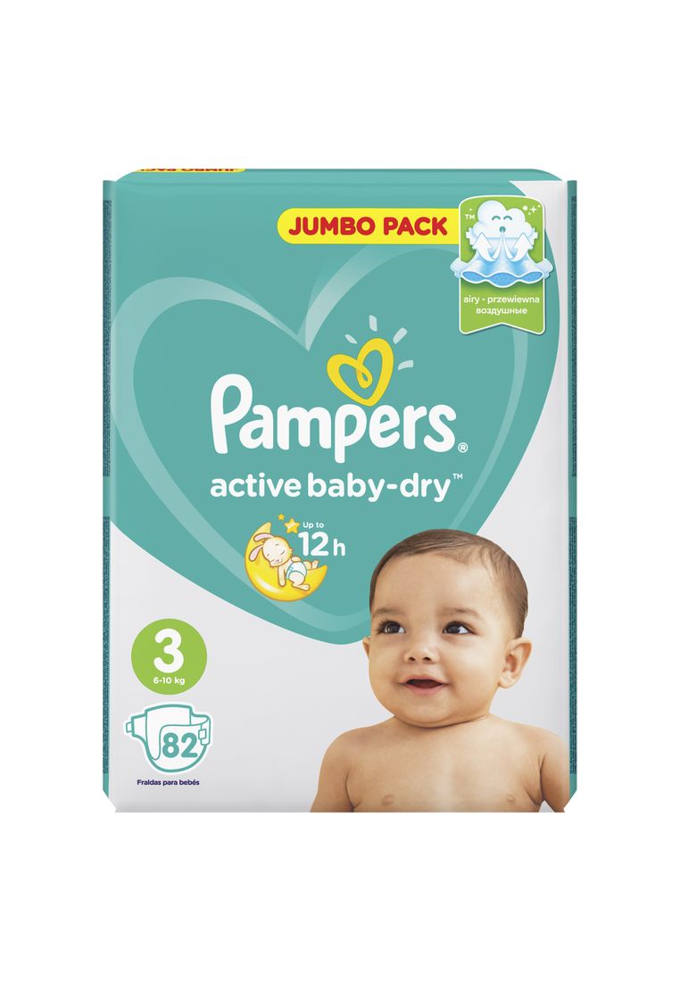 Подгузники Pampers Active Baby, 3 (4-9 кг), 82 шт. 73968825