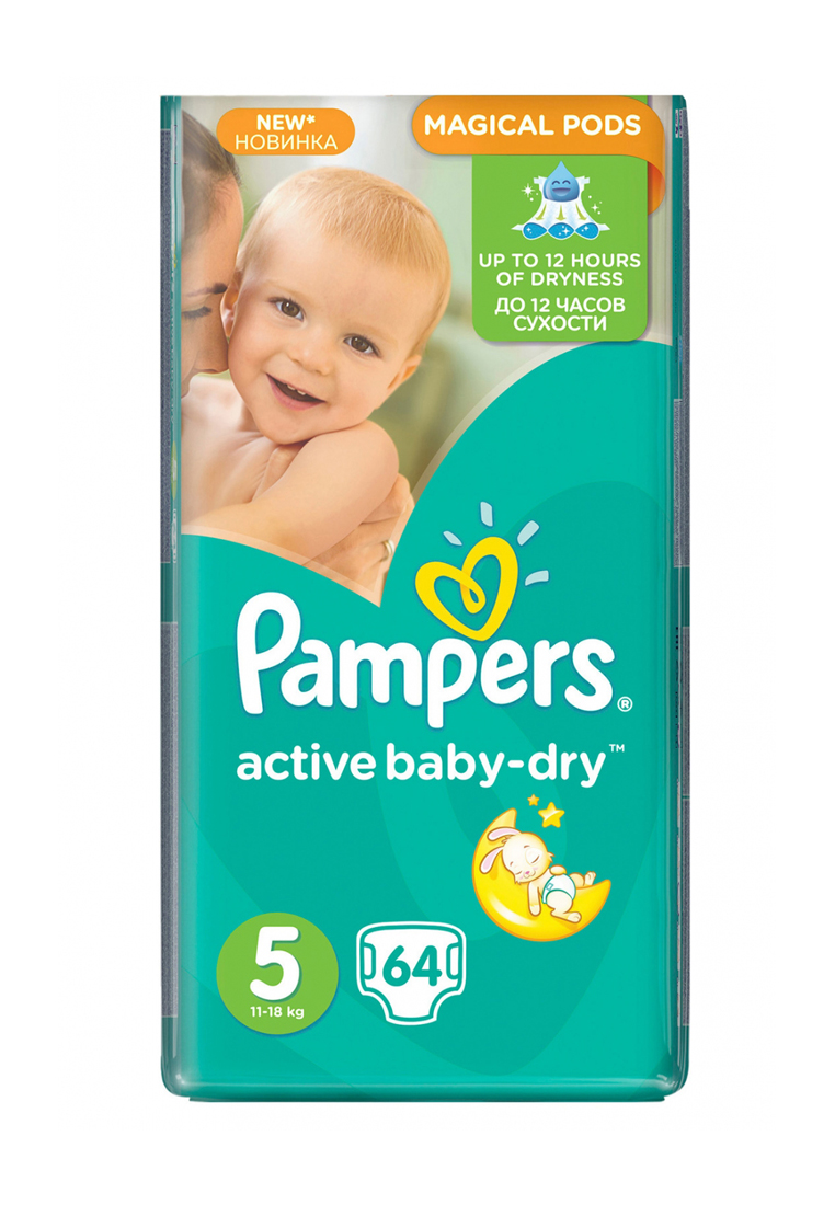 Подгузники Pampers Active Baby, 5 (11-18кг), 64шт. 73980002