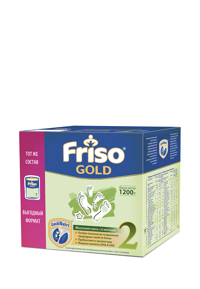Смесь Friso Gold 2 сухая молочная с 6 до 12 мес 1200г 78404000