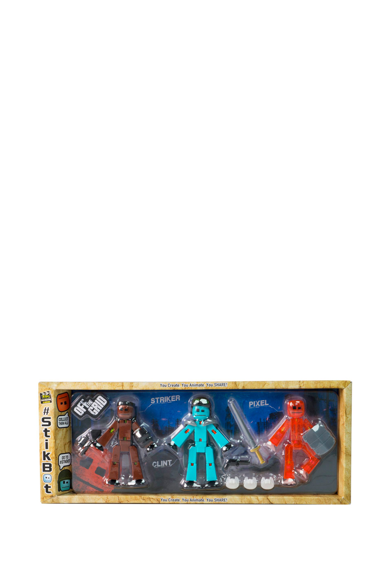 Игрушка 3 фигурки Stikbot Off the Grid, Striker 80705100