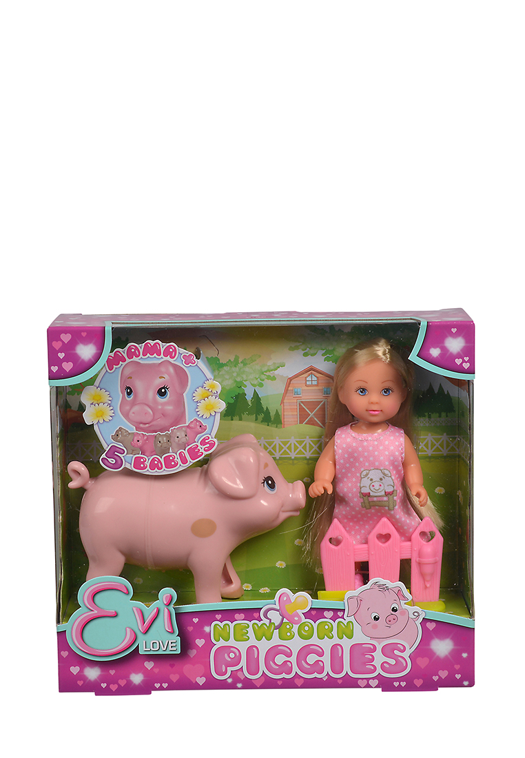 Кукла Еви со свинкой и поросятами 12см 92108240 вид 2