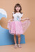 Платье летнее детское 53606040 цвет белый, розовый